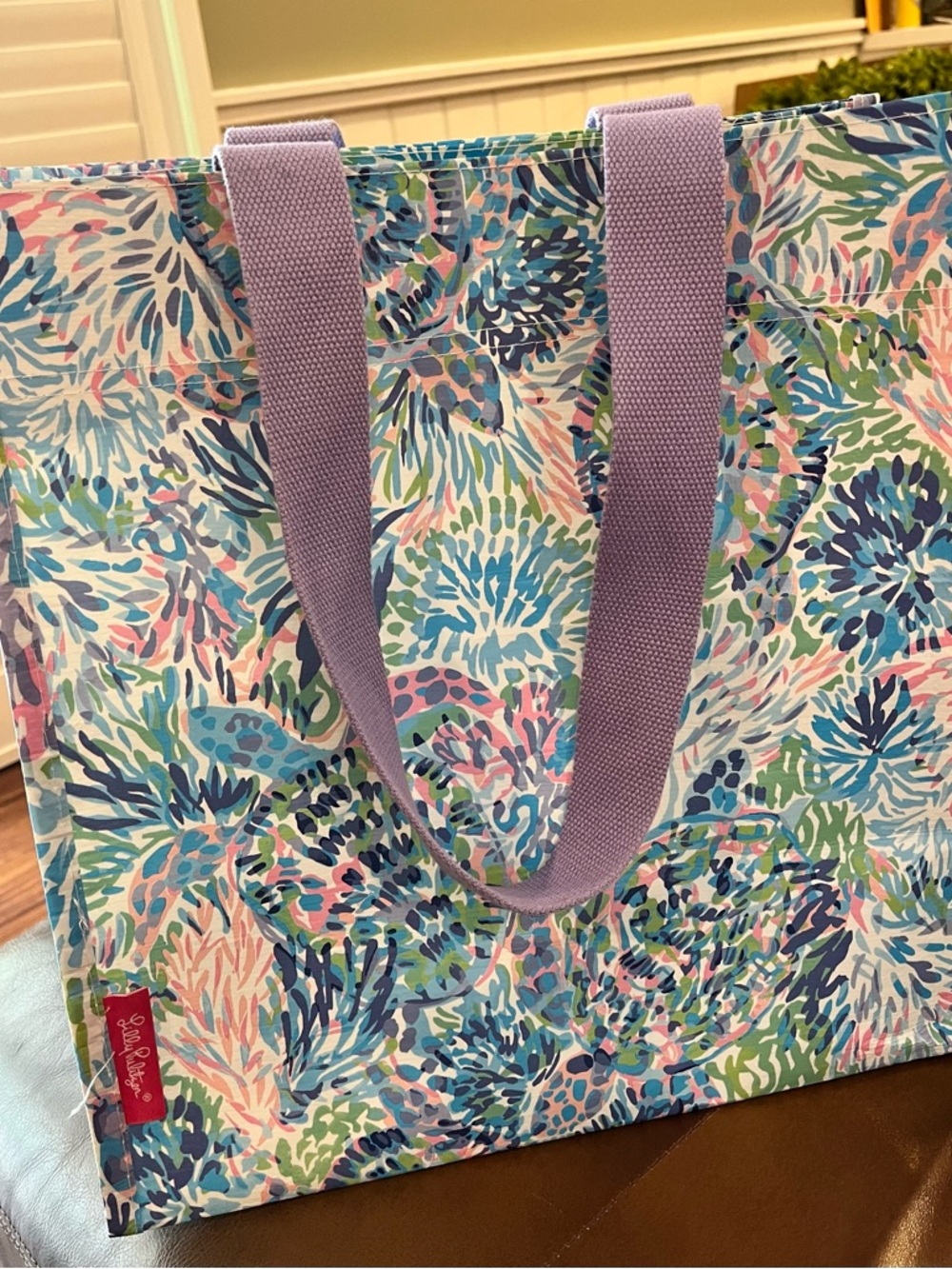 Lilly Pulitzer Shell of a Party pattern Multicolor Floral Market Tote